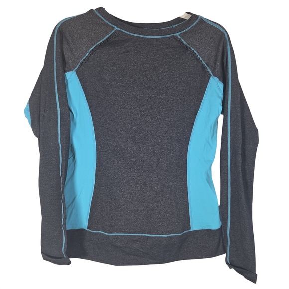 Lululemon Tops - Lululemon Long Sleeve Athletic Top Womens S Gray Blue Thumbholes Running Workout